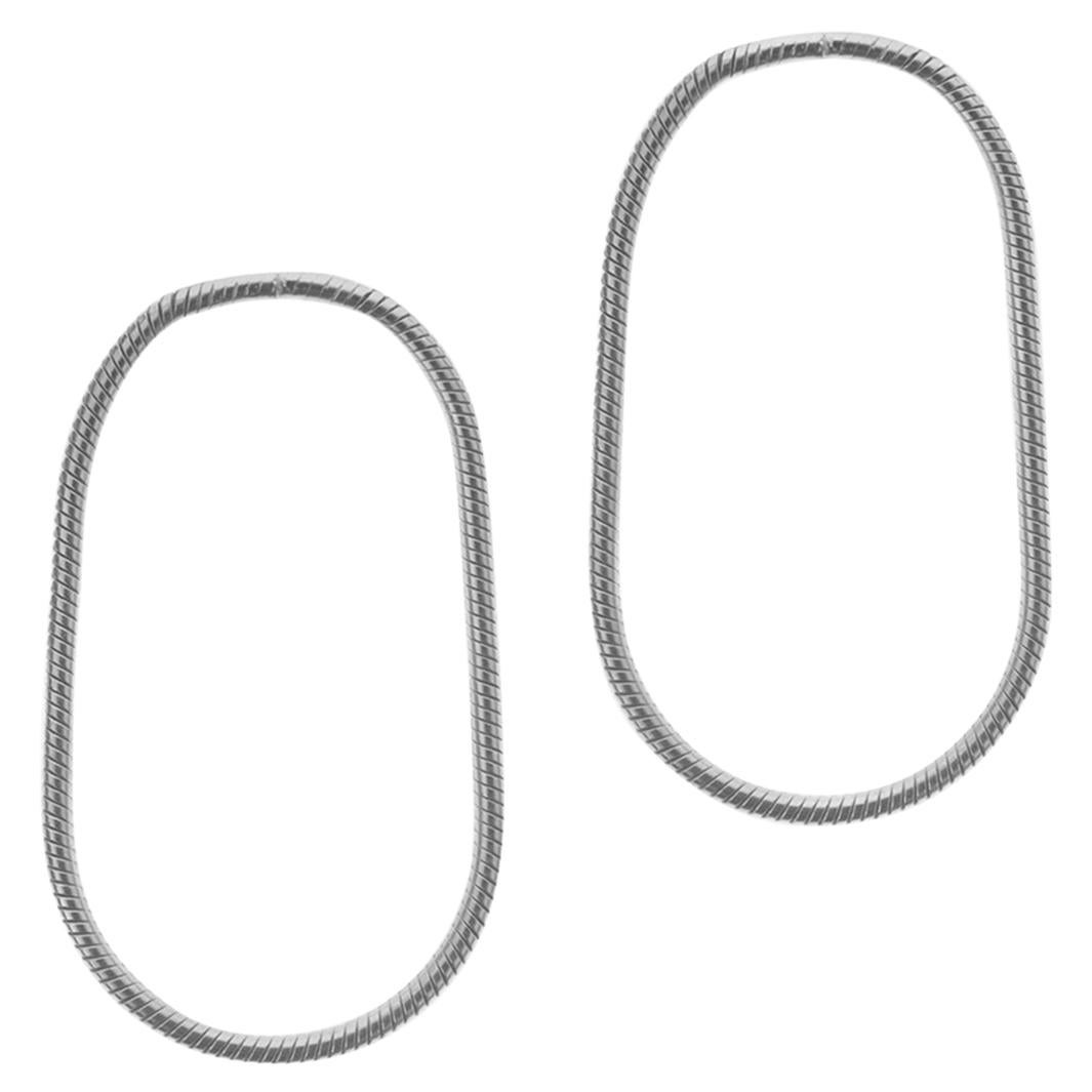 Earrings 924 Sterling Silver Snake Chain Small Hoop Shape Greek Earrings For Sale