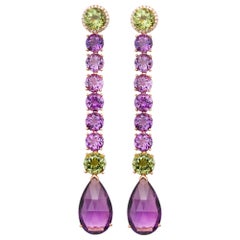 Pendientes Ametyst 47, 67 Quilates Diamantes Peridoto