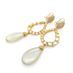 Earrings Arcobaleno in Quartz, Sapphires and Diamonds
