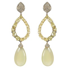 Earrings Arcobaleno in Quartz, Sapphires and Diamonds