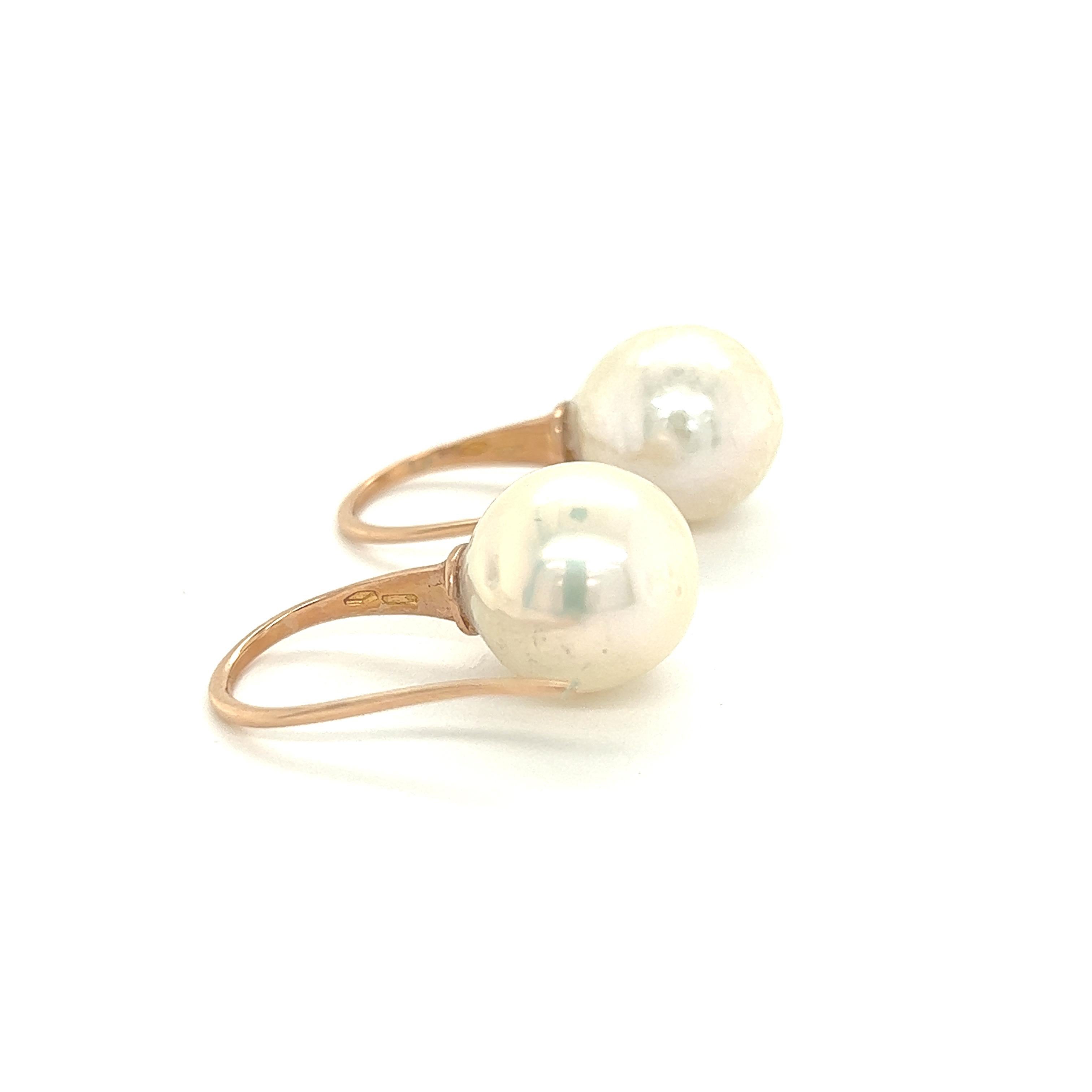 Earrings Baroque Pearls Rose Gold 18 Karat For Sale 5
