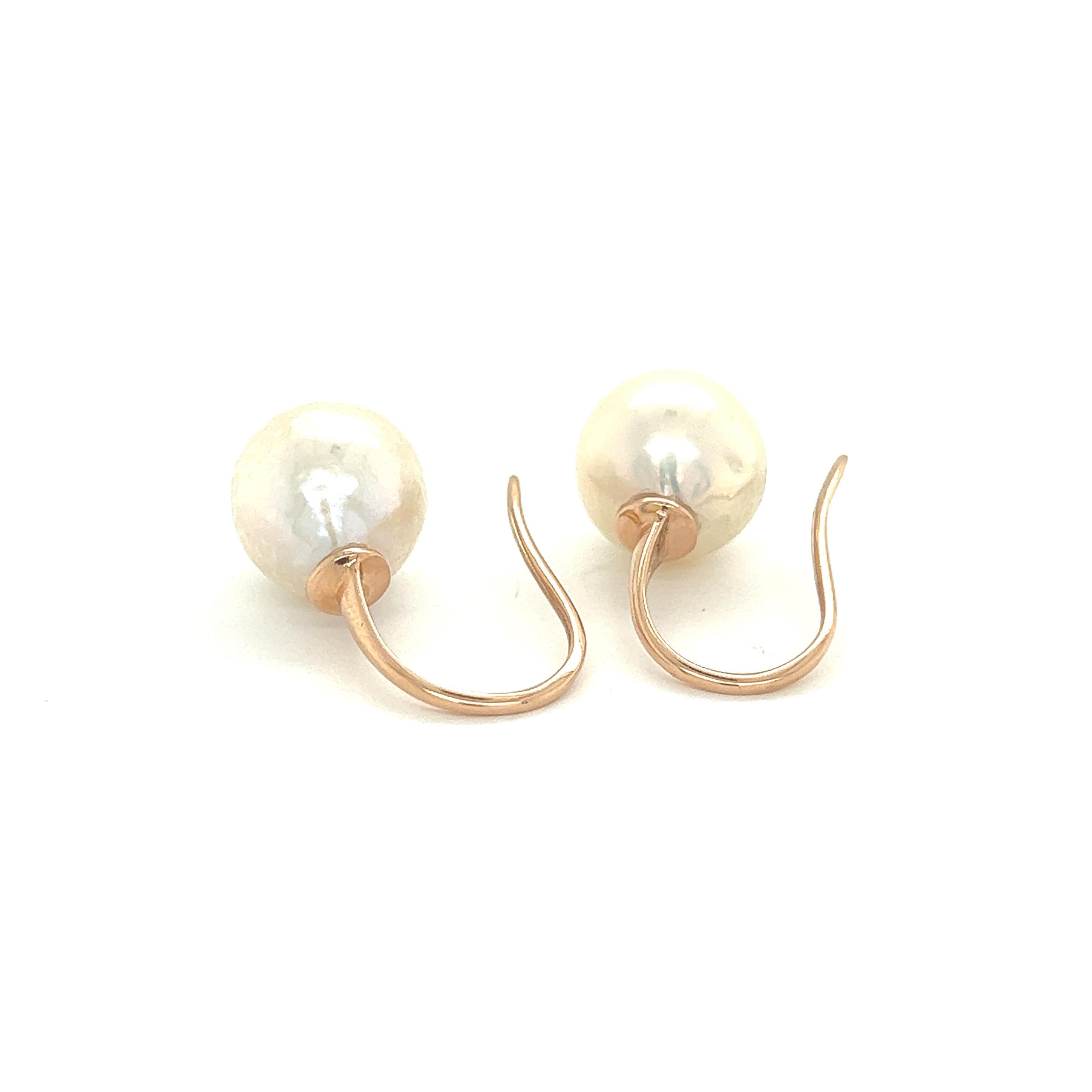 Earrings Baroque Pearls Rose Gold 18 Karat In New Condition For Sale In Vannes, FR