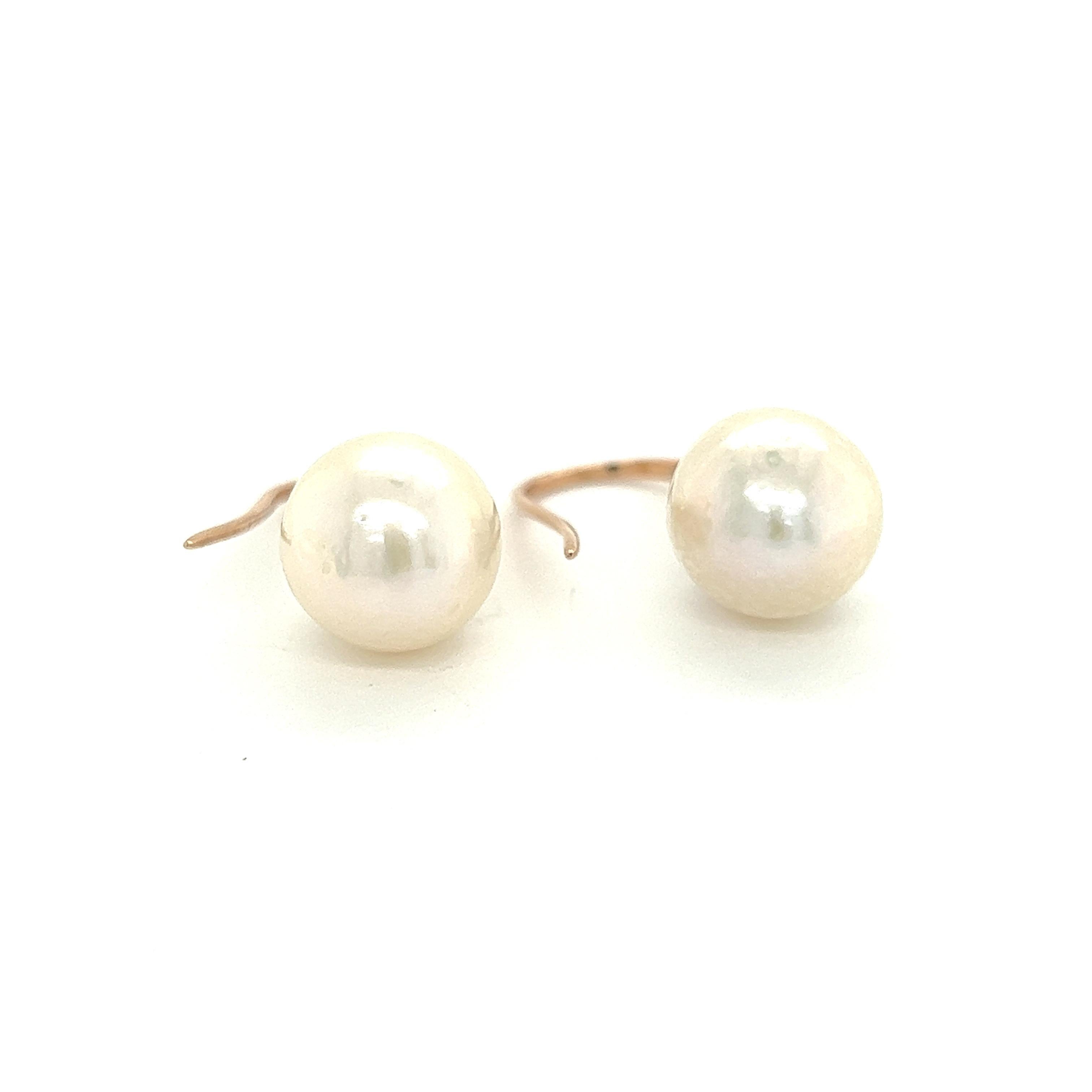 Earrings Baroque Pearls Rose Gold 18 Karat For Sale 1