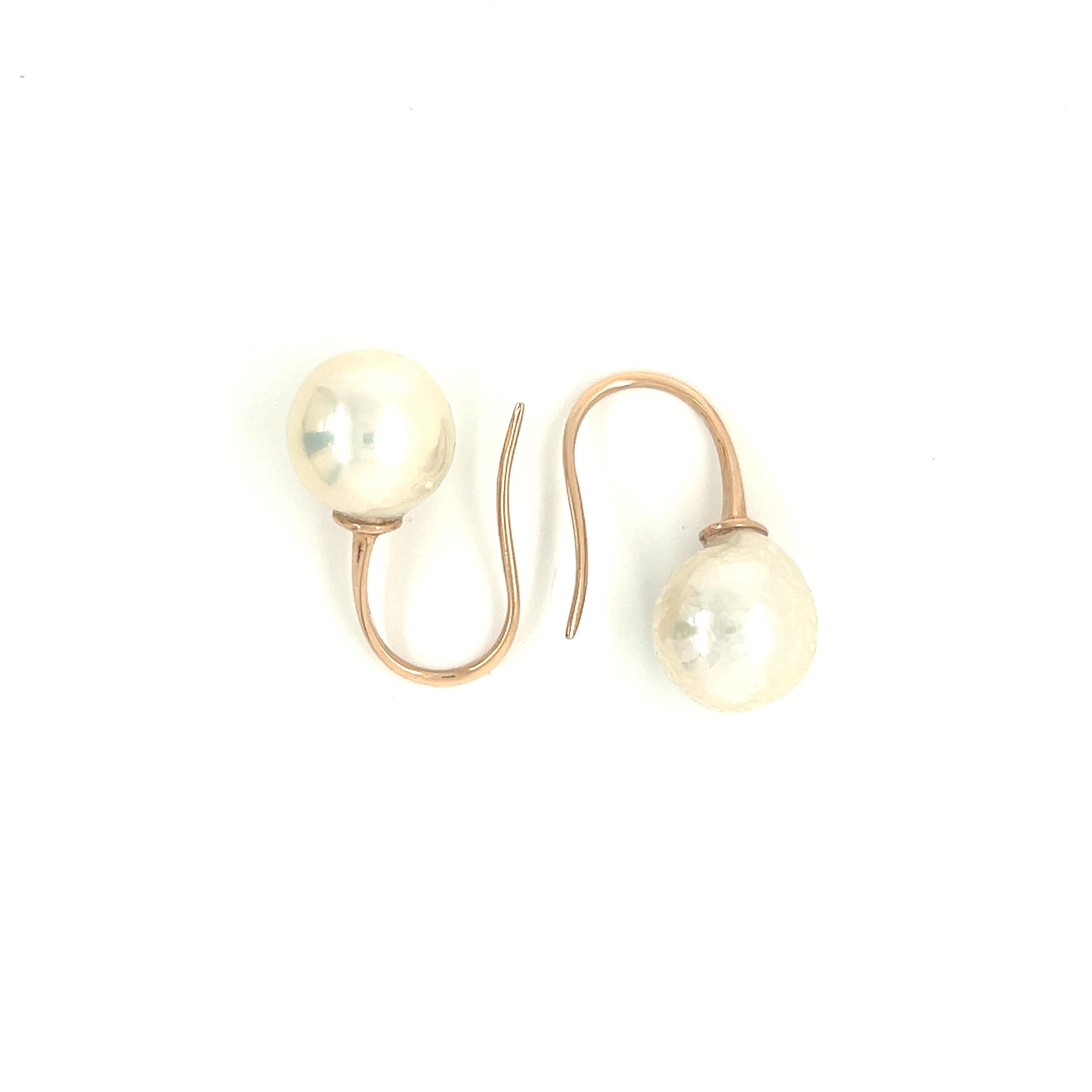 Earrings Baroque Pearls Rose Gold 18 Karat For Sale 2