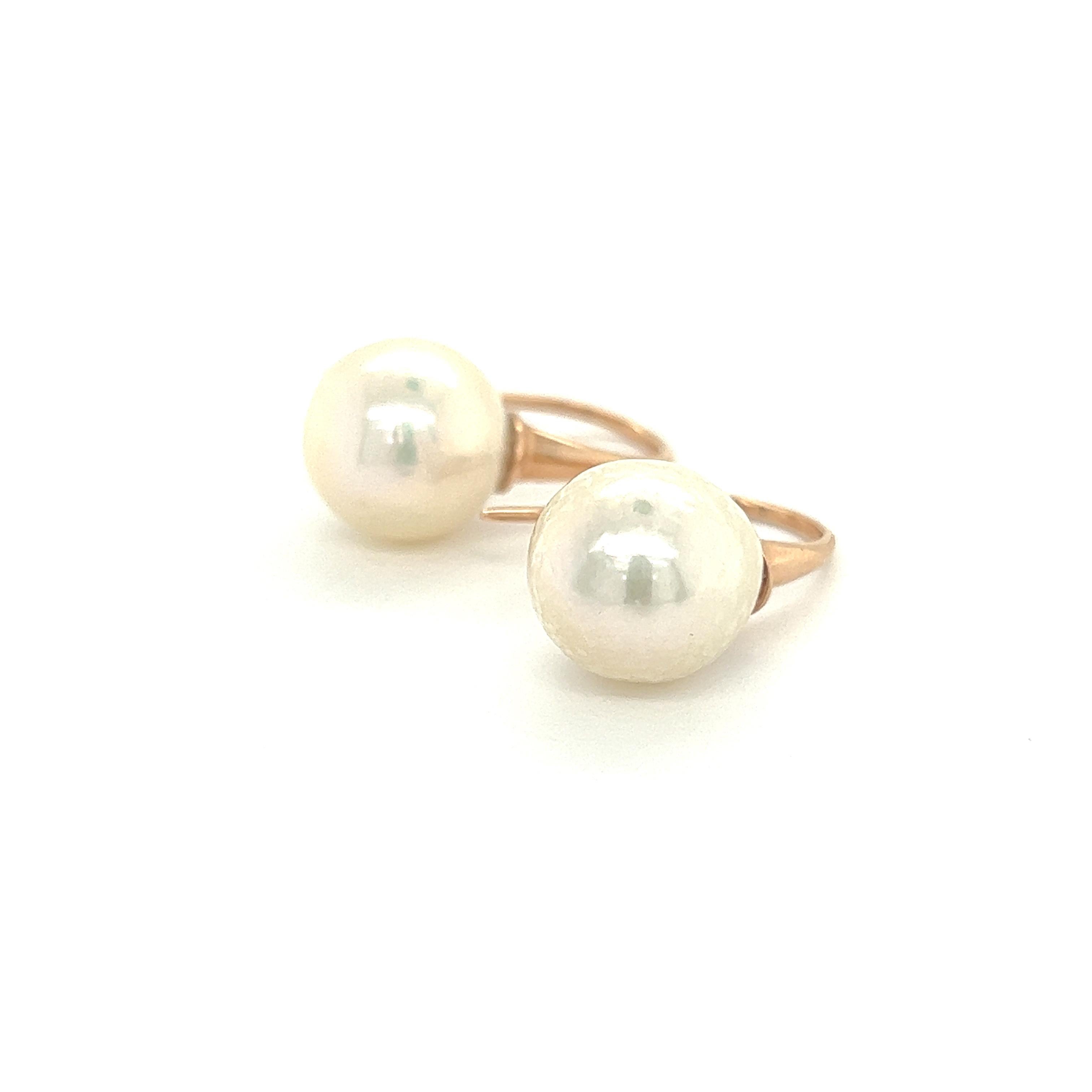 Earrings Baroque Pearls Rose Gold 18 Karat For Sale 3