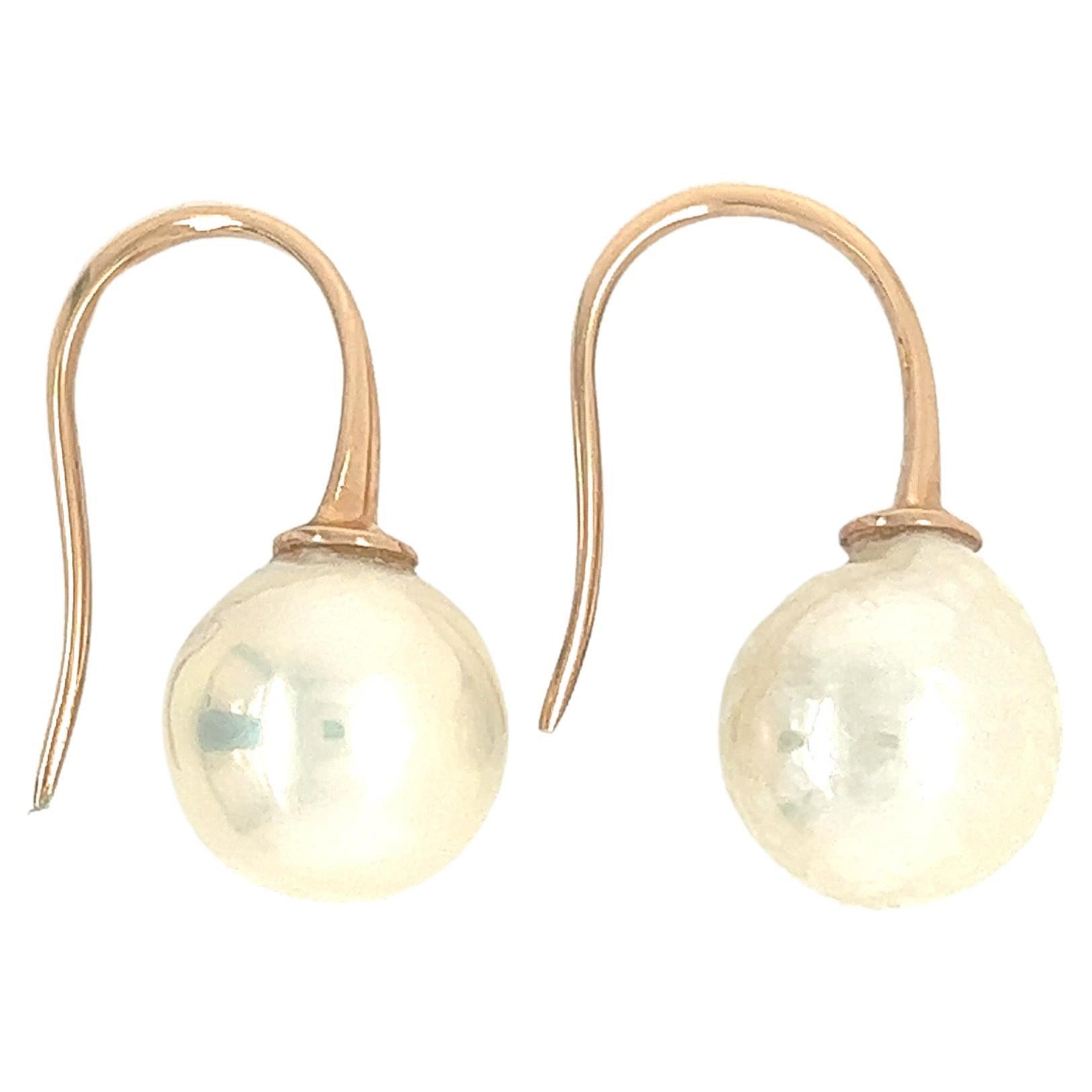 Earrings Baroque Pearls Rose Gold 18 Karat For Sale