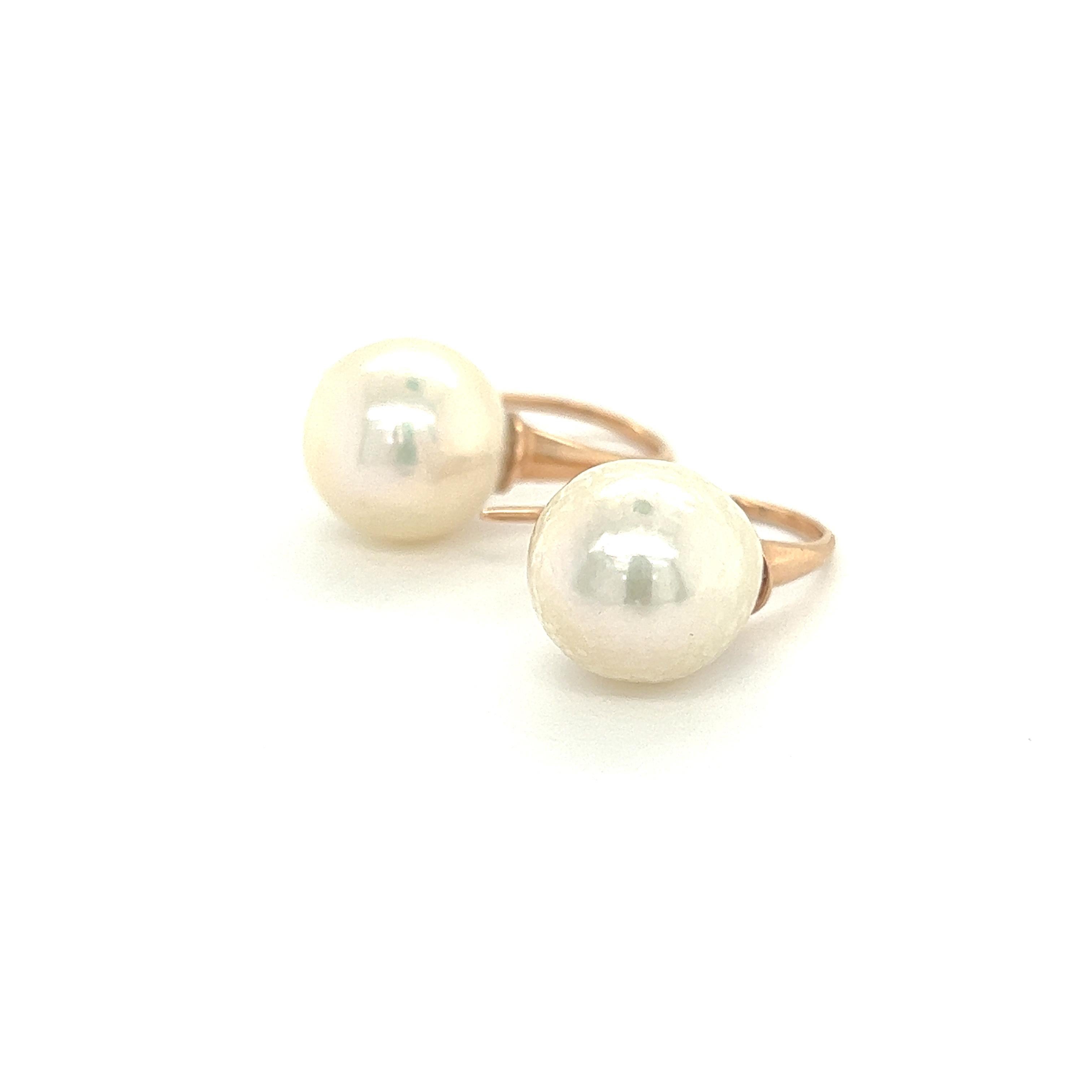 Earrings Baroque Pearls Rose Gold 18 Karat For Sale 3