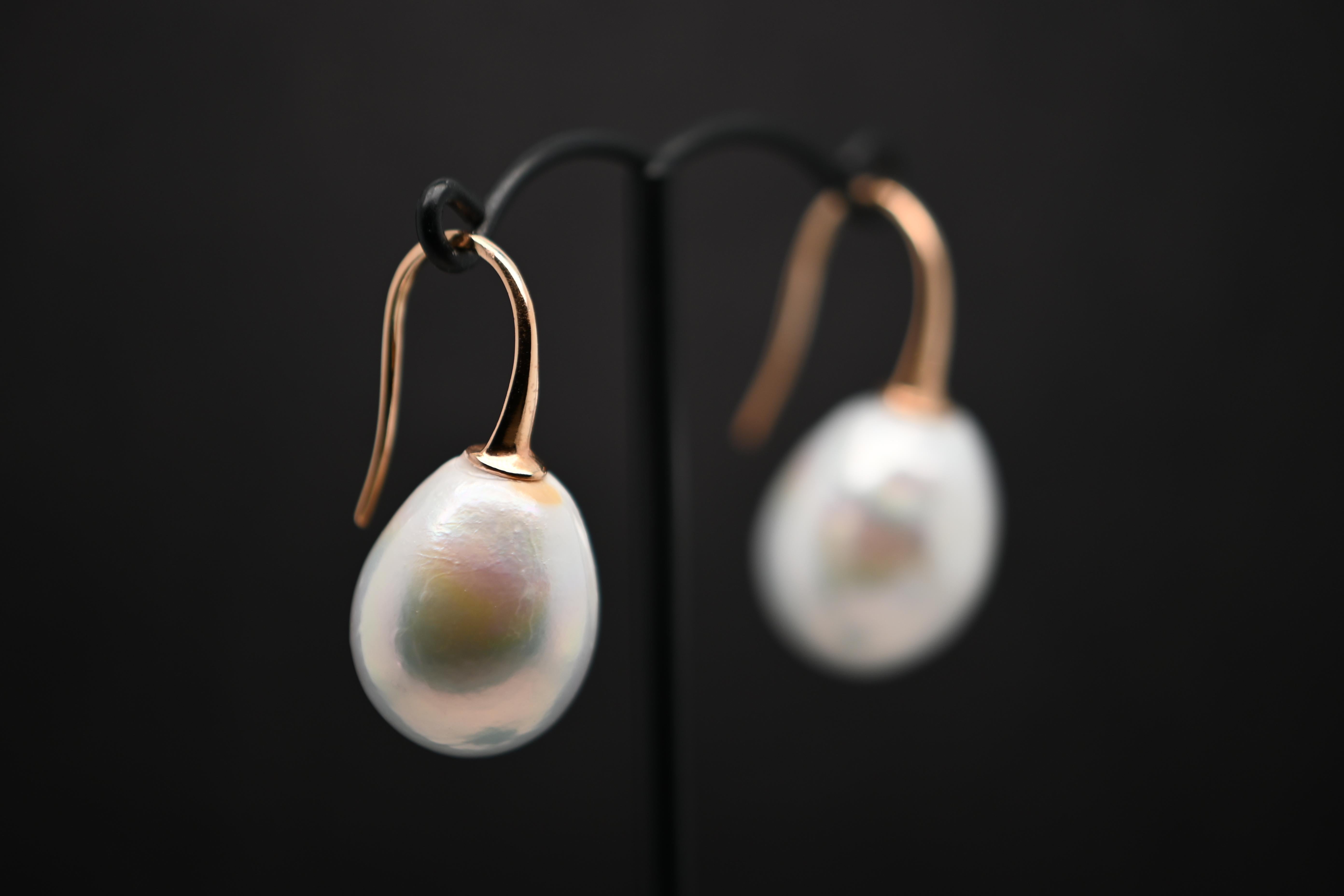 Earrings Beads and 18-Carat Gold In New Condition In Vannes, FR