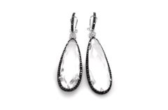 Earrings Clear Quartz & Black Diamonds