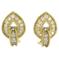 Earrings clip-on set with diamonds up to 2.00ct. 18k yellow gold