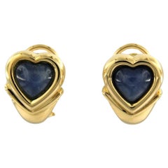 Earrings Clip-on with labradorite 18k yellow gold