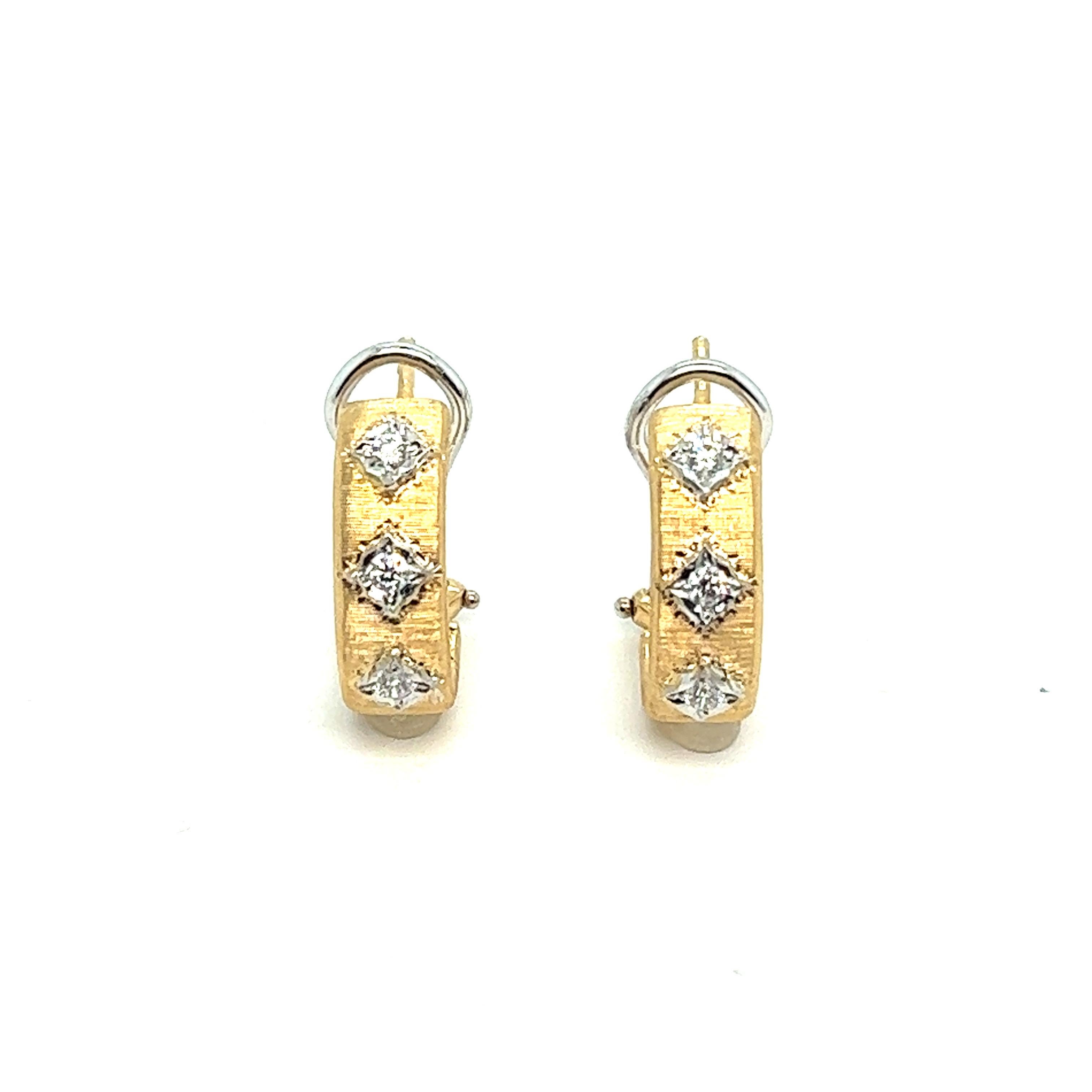 Earrings Clips yellow gold brushed diamonds For Sale 4