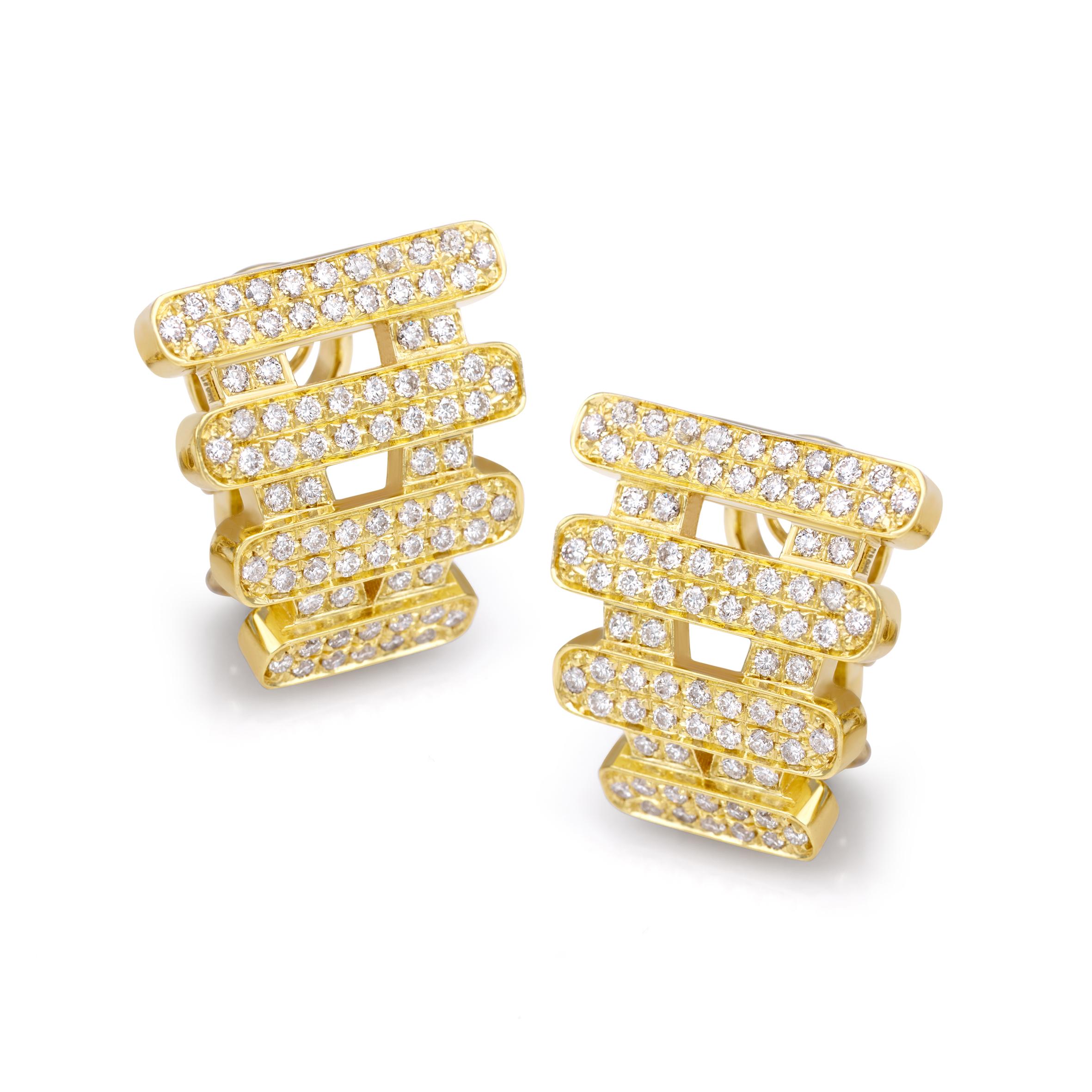 Collection de boucles d'oreilles « Moonlight » en or jaune 18 carats et diamants Neuf - En vente à Milano, Lombardia