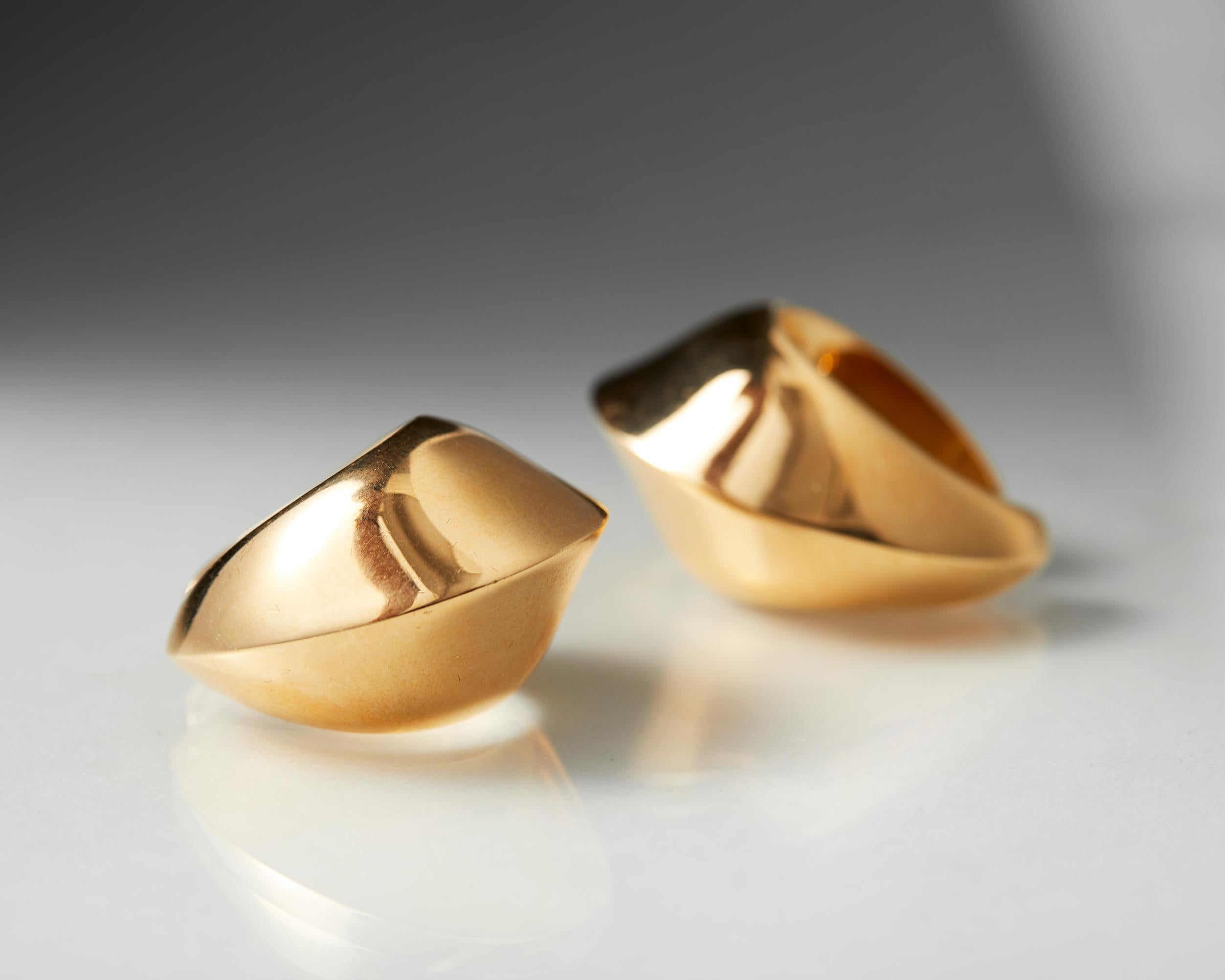 Earrings Designed by Nanna Ditzel for Georg Jensen, Denmark, 1945 In Good Condition In Stockholm, SE