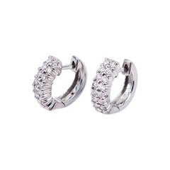 Earrings Diamond Hoop 18 Carat White Gold