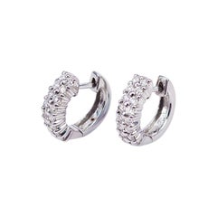 Earrings Diamond Hoop 18 Karat White Gold