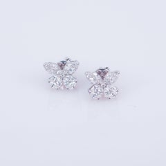 Earrings Diamond Stud 18 Carat White Gold