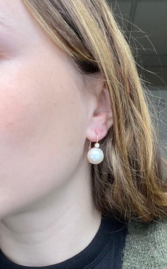 Earrings Diamonds and Pearl Pink Gold 18 Carat