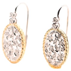 Earrings Diamonds Brillant - Cut 0, 45 Carats Two - Tones Gold 18 Carats