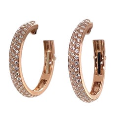 Orecchini Diamanti Pave Oro Rosa  18 carati