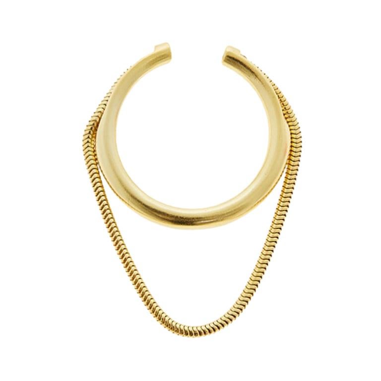 Earrings Ear Cuff Silver Gold Plated Snake Chain Minimal Greek For Sale