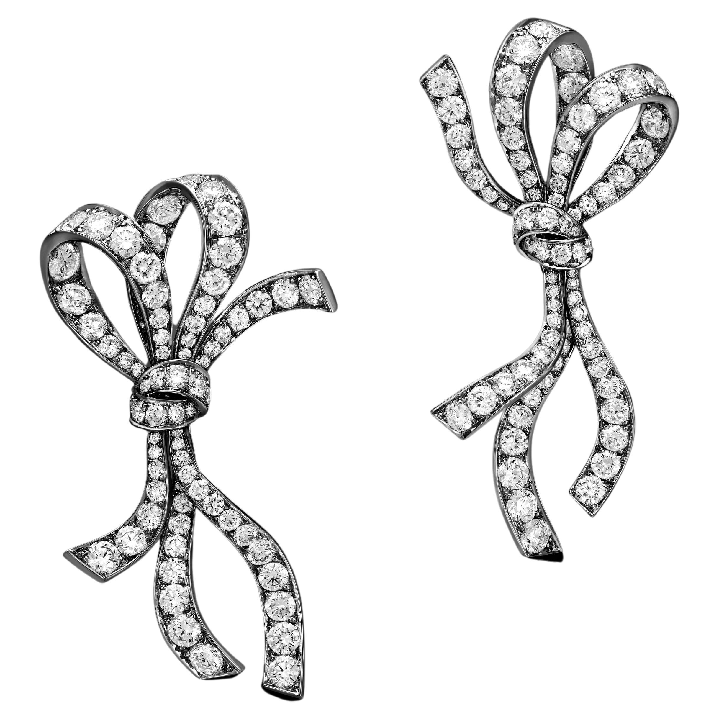 Earrings Elegance Diamonds / black rhodium / 6.8 cts - DE/VVS - diamonds For Sale