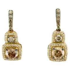 Earrings featuring Chocolate & Vanilla Diamonds set in 14K Honey Gold