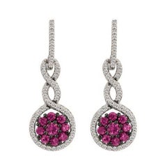 Earrings featuring Passion Ruby Vanilla Diamonds set in 14K Vanilla Gold