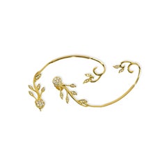 14K Diamond Ear Climber Earrings