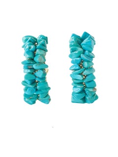 Earrings Gold Natural Turquoise