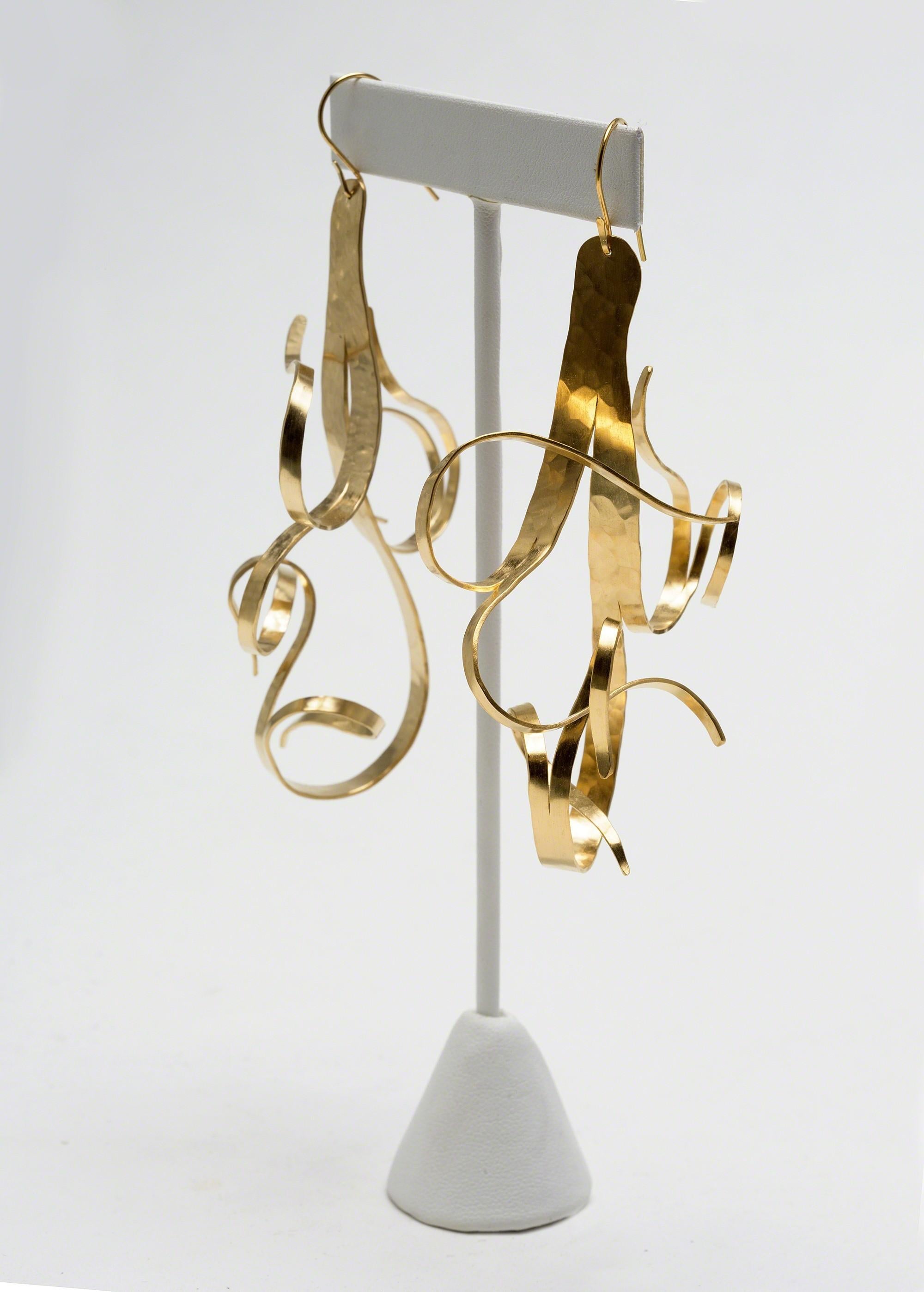 Contemporary Earrings Gold-Plated by Jacques Jarrige 