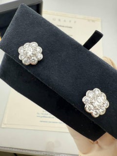 Earrings GRAFF Platinum & White Gold White Round Diamond Cluster