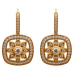Earrings in 14K Yellow Gold Art Deco Style