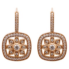 Earrings in 18K Rose Gold Art Deco Style