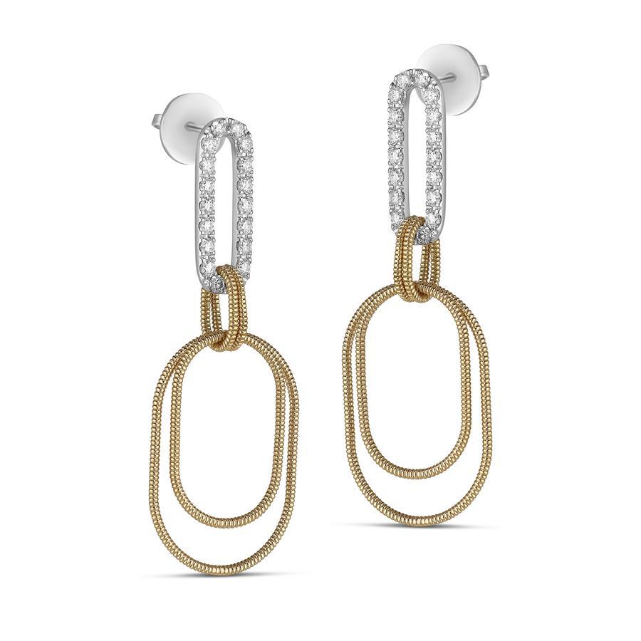 Sabbia D'Oro collection earrings in 18k rose gold with white diamonds (approx. 1.08 carats) set in 18k white gold
