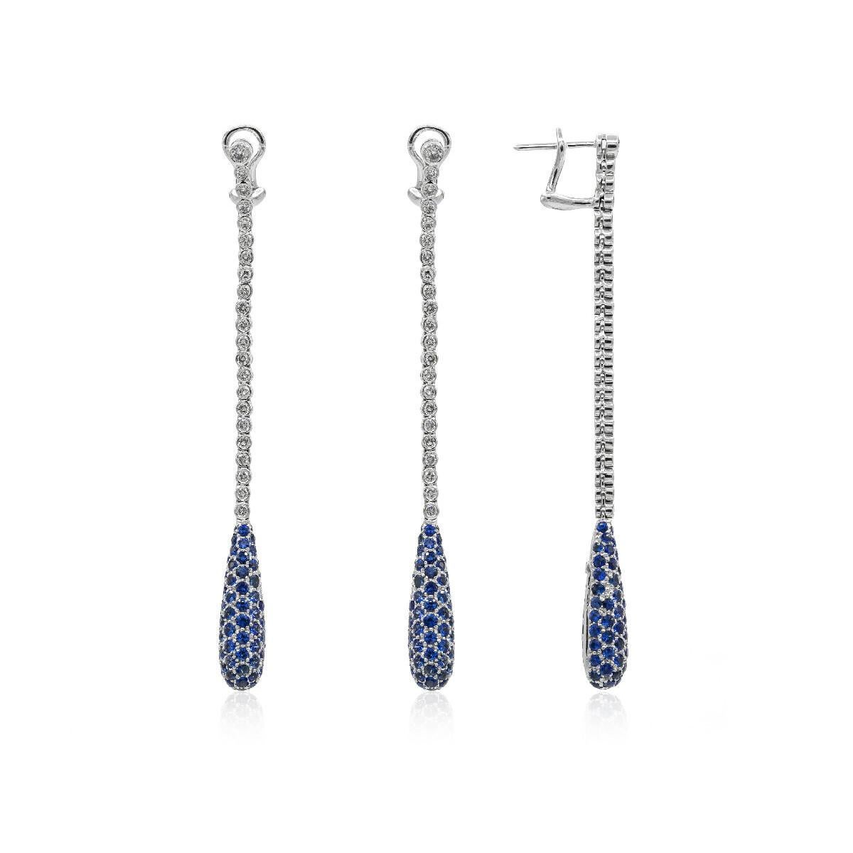 Boucles d'oreilles en or blanc 18 carats, diamants et améthyste en vente 3