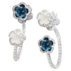 Orecchini in oro bianco 18 carati con gemme e diamanti "Sky" 16015B