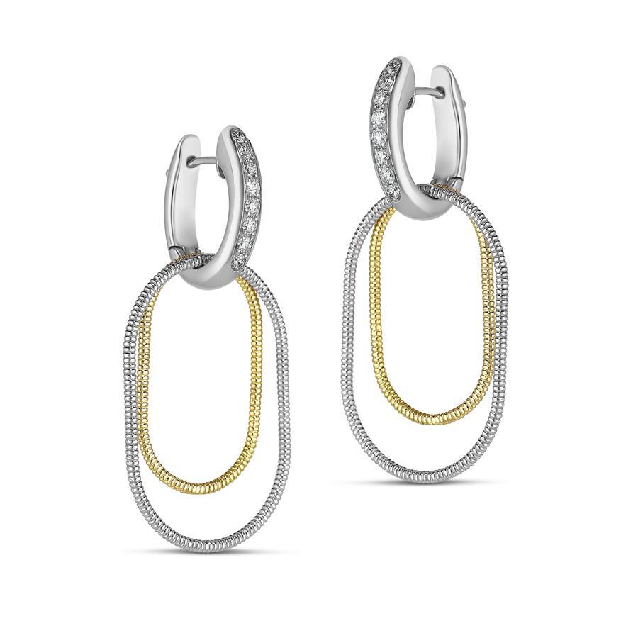Sabbia D'Oro collection earrings in 18k yellow and white gold with white diamonds (approx. 0.32 carats)
