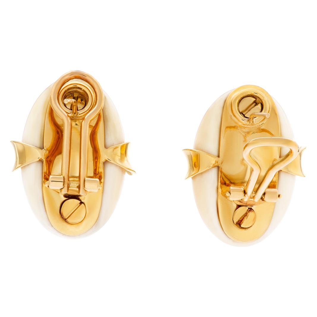 Modernist Earrings in 18k Yellow Gold with Diamonds, Rubies, Sapphire and Emeralds