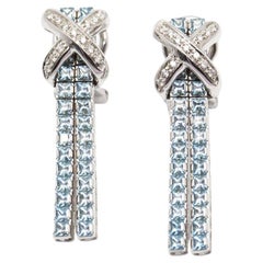 Earrings in Gold , Diamonds and Topazes