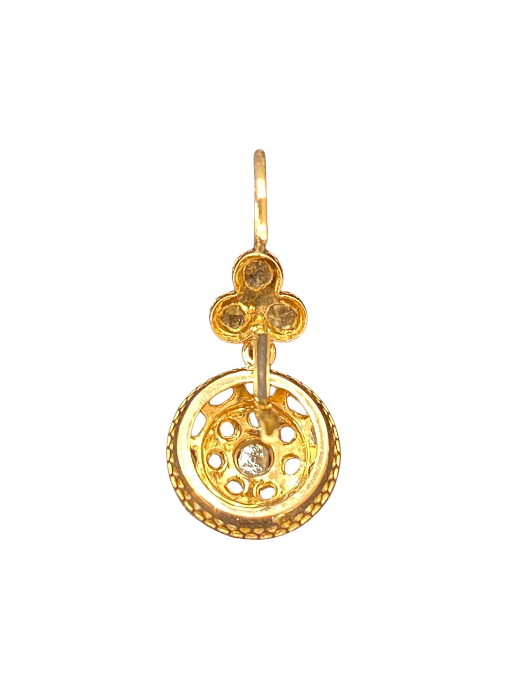 Ohrringe aus Gold mit Diamanten, portugiesisch, frühes 20. Jahrhundert 1