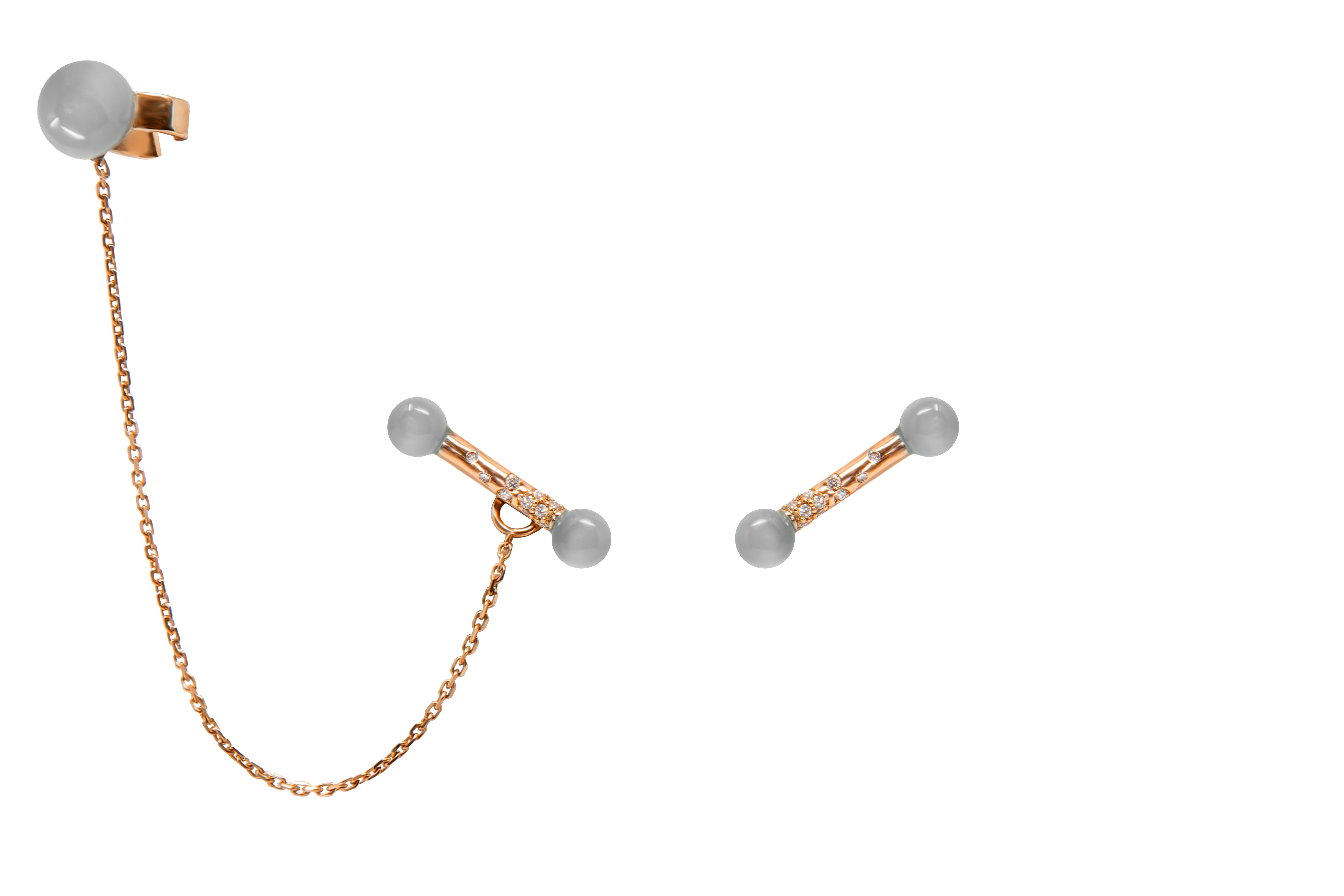 18 Carat Rose gold Earrings with 