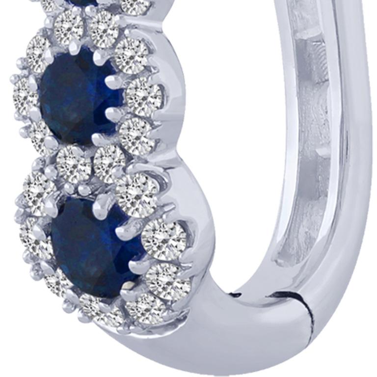 Earrings in 18ct white gold with sapphire ct.0.45 and diamonds ct.0.25

Sapphires and diamonds earrings is part of classic mini jewelry with brilliants, rubies and natural sapphires for an audience of all ages with an excellent value for money. Each