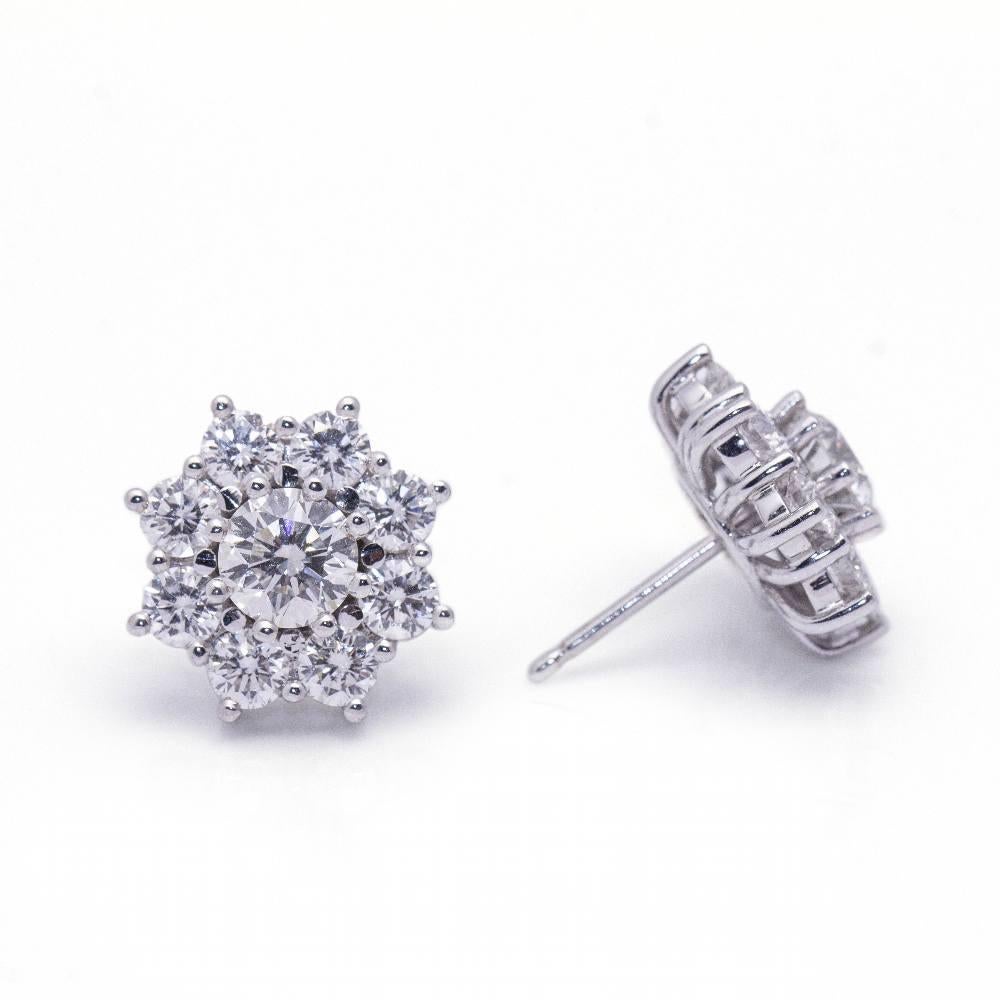 Brilliant Cut Earrings in White Gold and Diamonds For Sale