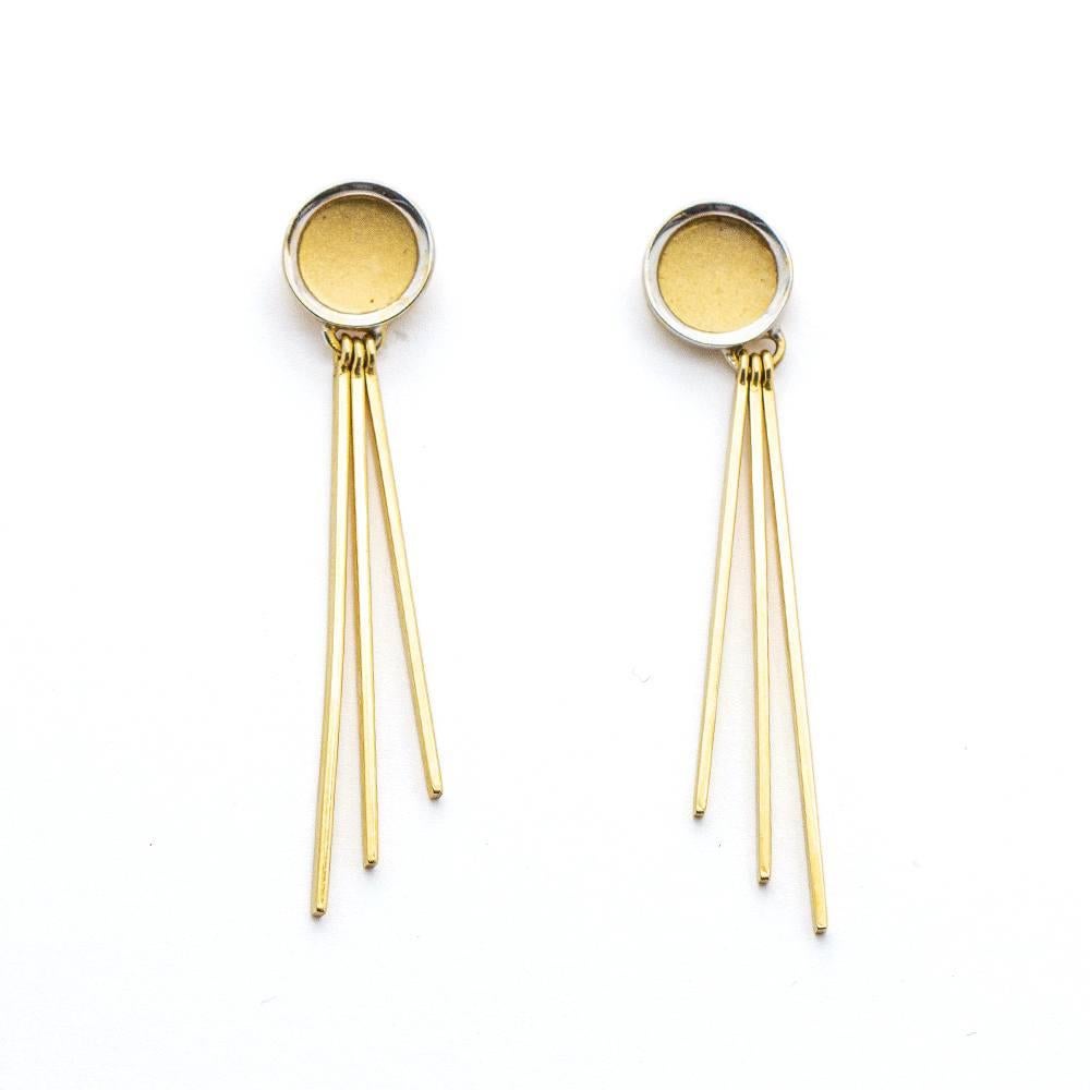 Earrings in Yellow and White Gold For Sale 1