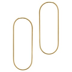 Earrings Long 18 Karat Gold-Plated Sterling Silver Hoop Shape Greek ...