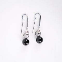 Earrings Model 473A In Sterling Silver 925S & Black Agate By Regitze Overgaard