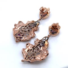 Earrings - Modernist 18K Rose Gold 4.52 CTW Multi-Color Sapphire & Diamond Drops