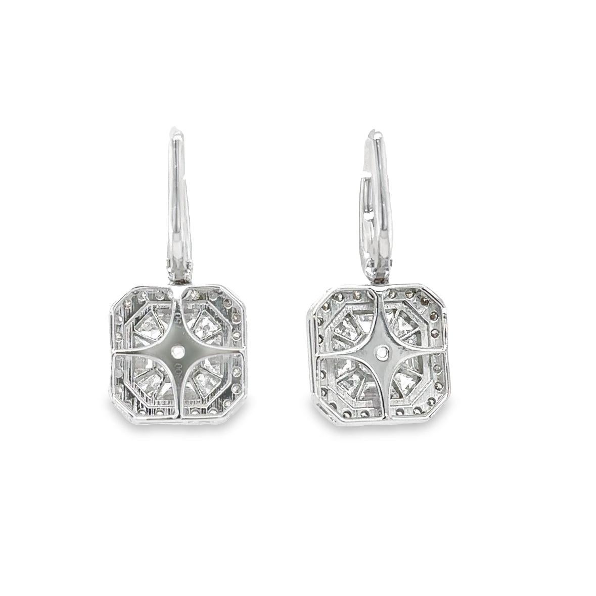 Contemporary Earrings Octagonal Diamonds For Sale