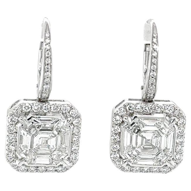 Earrings Octagonal Diamonds For Sale